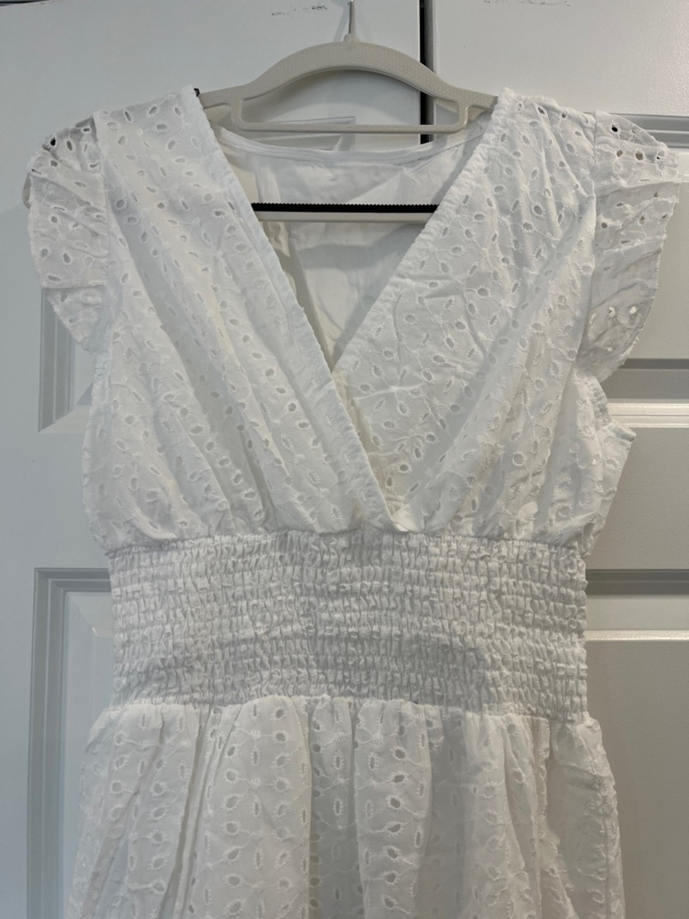 NWT. White Eyelet Fit-and-Flare Sundress - Picture 4 of 8